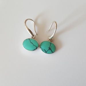 Turquoise Earrings set in Sterling Silver